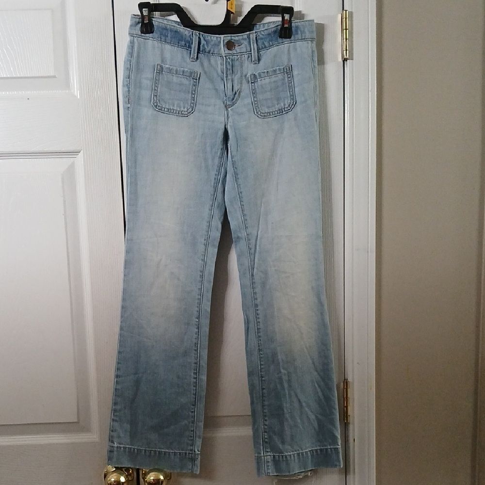 Ann Taylor Light Blue modern Women's Distressed Petite Jeans Sz 24 00P EUC